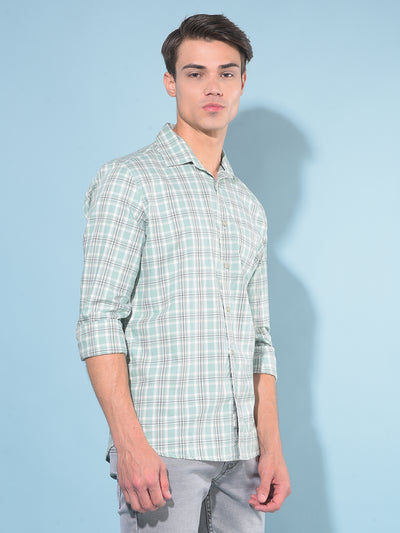 Green Tartan Check 100% Cotton Shirt-Men Shirts-Crimsoune Club