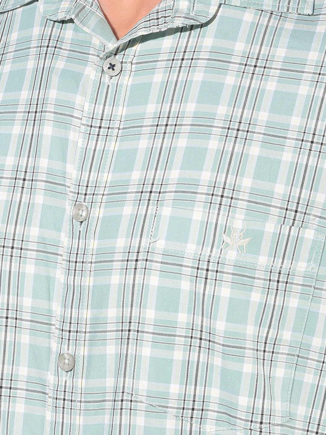 Green Tartan Check 100% Cotton Shirt-Men Shirts-Crimsoune Club