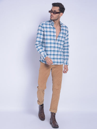 Blue Checked Shirt-Men Shirts-Crimsoune Club