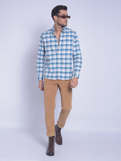 Blue Checked Shirt-Men Shirts-Crimsoune Club