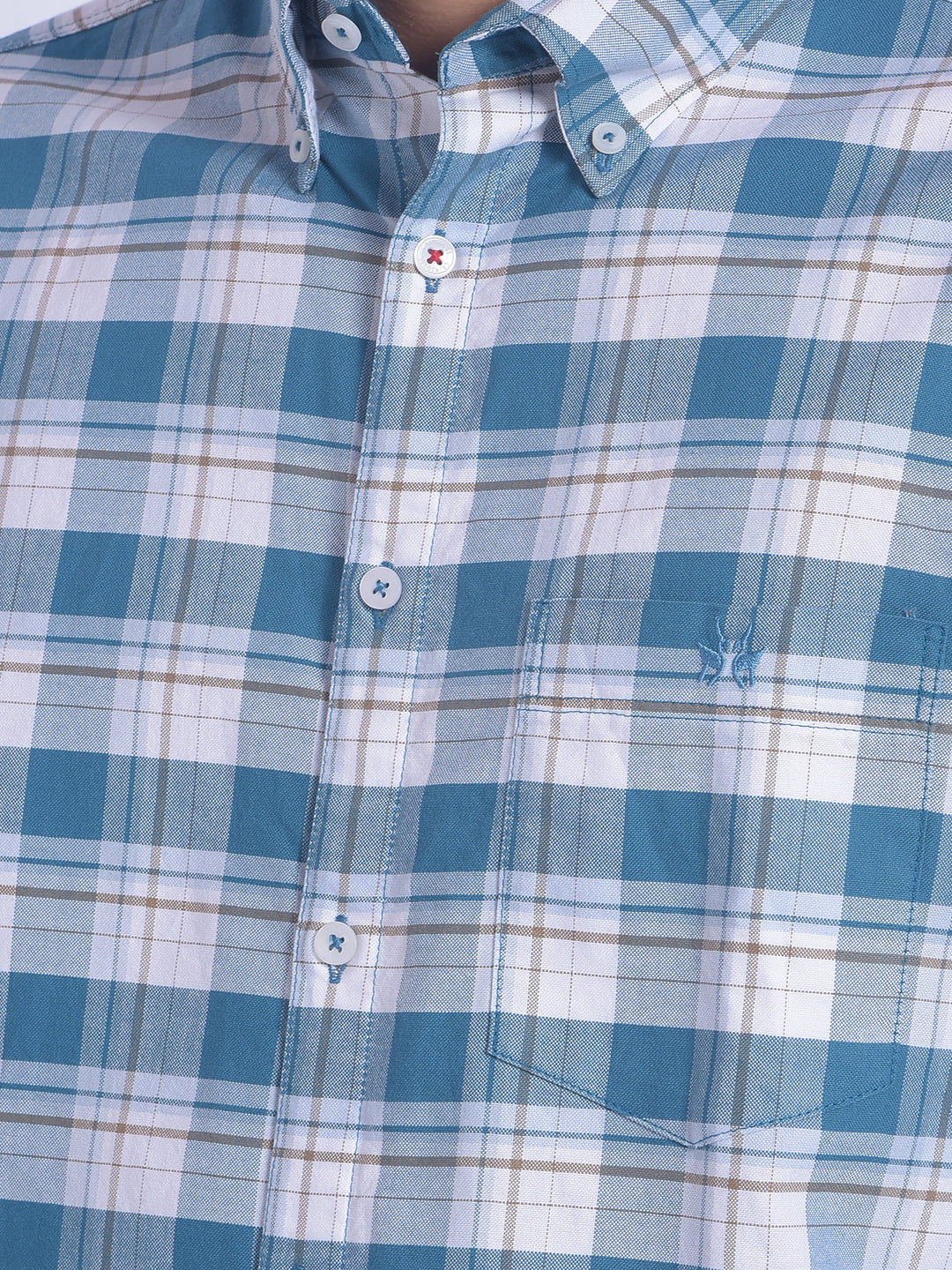 Blue Checked Shirt-Men Shirts-Crimsoune Club