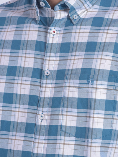 Blue Checked Shirt-Men Shirts-Crimsoune Club