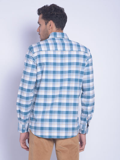 Blue Checked Shirt-Men Shirts-Crimsoune Club