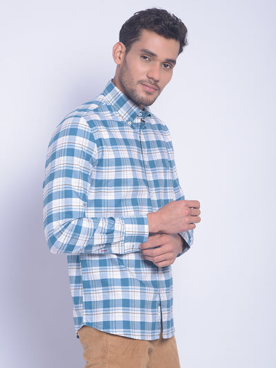 Blue Checked Shirt-Men Shirts-Crimsoune Club