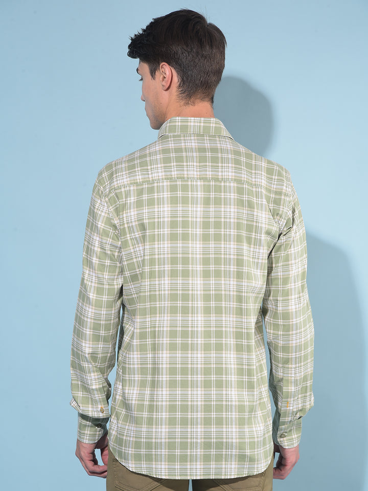 Green Tartan Check 100% Cotton Shirt-Men Shirts-Crimsoune Club