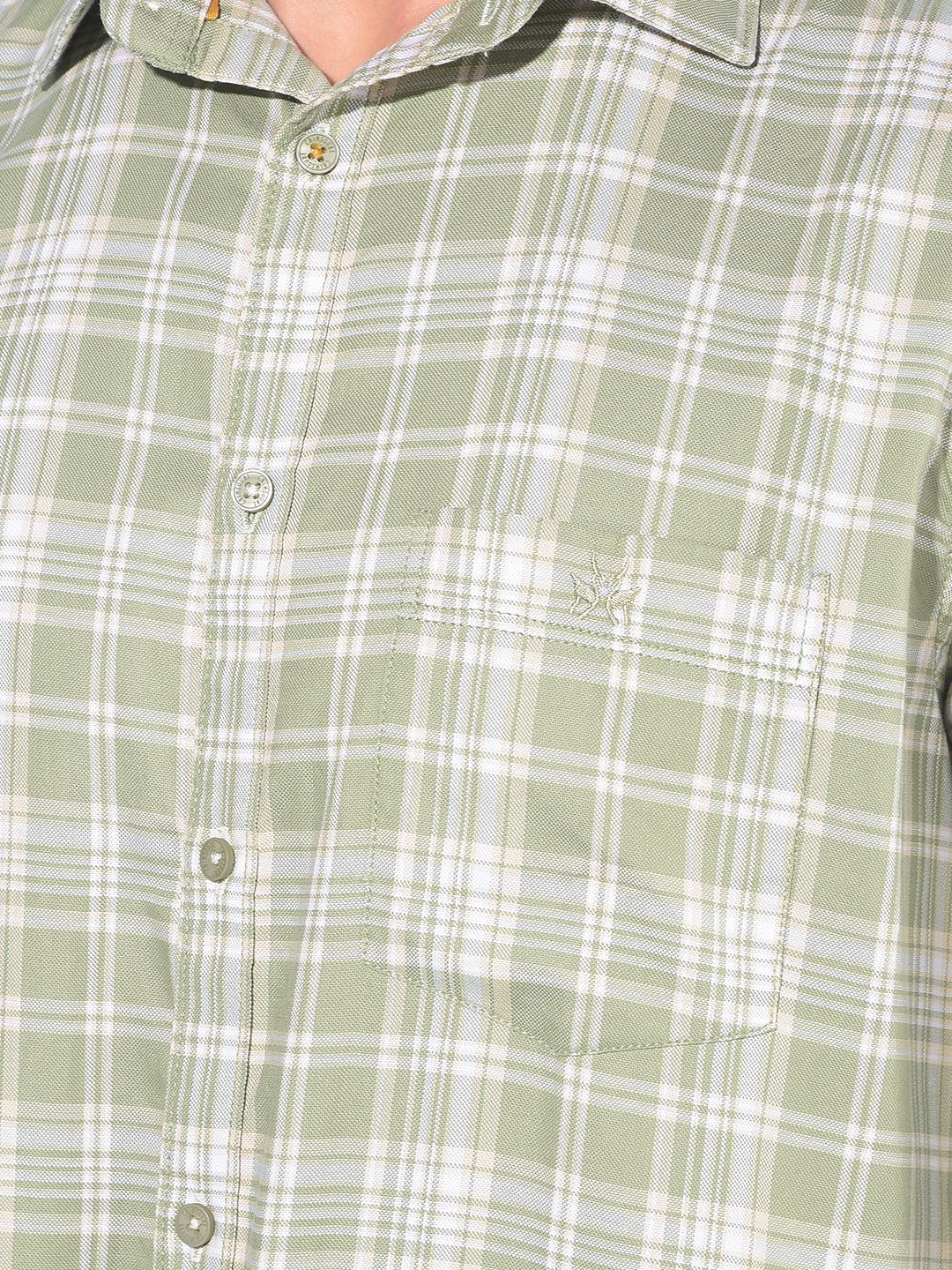 Green Tartan Check 100% Cotton Shirt-Men Shirts-Crimsoune Club