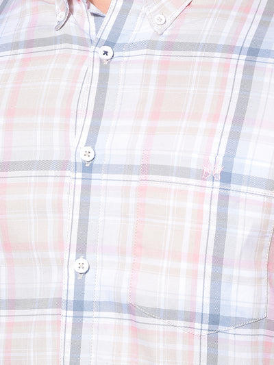 Multi Colour Tartan Check 100% Cotton Shirt-Men Shirts-Crimsoune Club