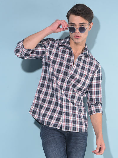 Red Tartan Check 100% Cotton Shirt-Men Shirts-Crimsoune Club