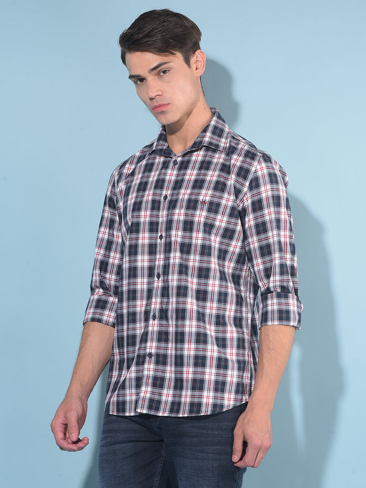 Red Tartan Check 100% Cotton Shirt-Men Shirts-Crimsoune Club