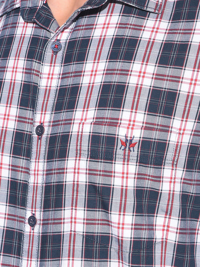 Red Tartan Check 100% Cotton Shirt-Men Shirts-Crimsoune Club