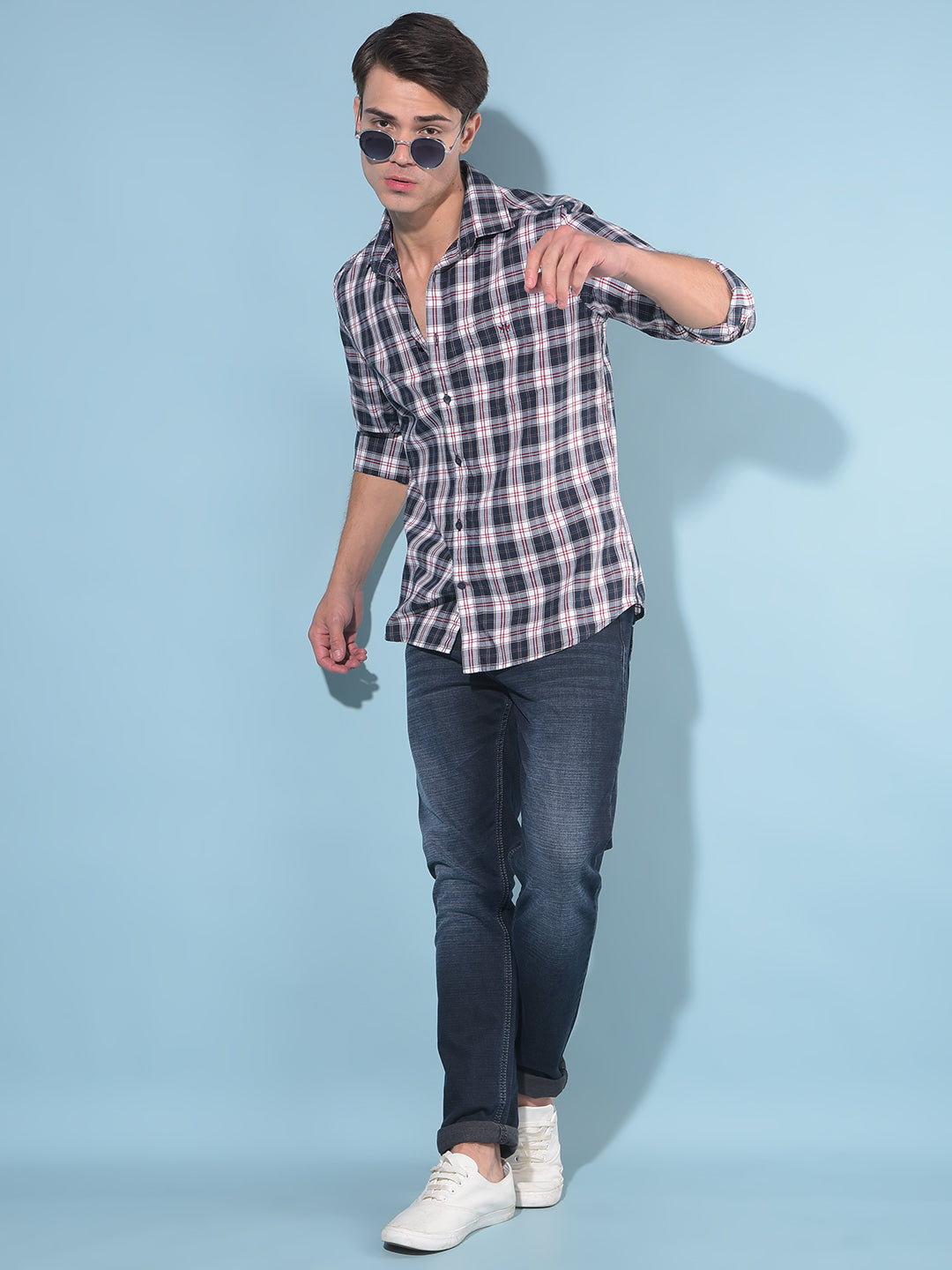 Red Tartan Check 100% Cotton Shirt-Men Shirts-Crimsoune Club
