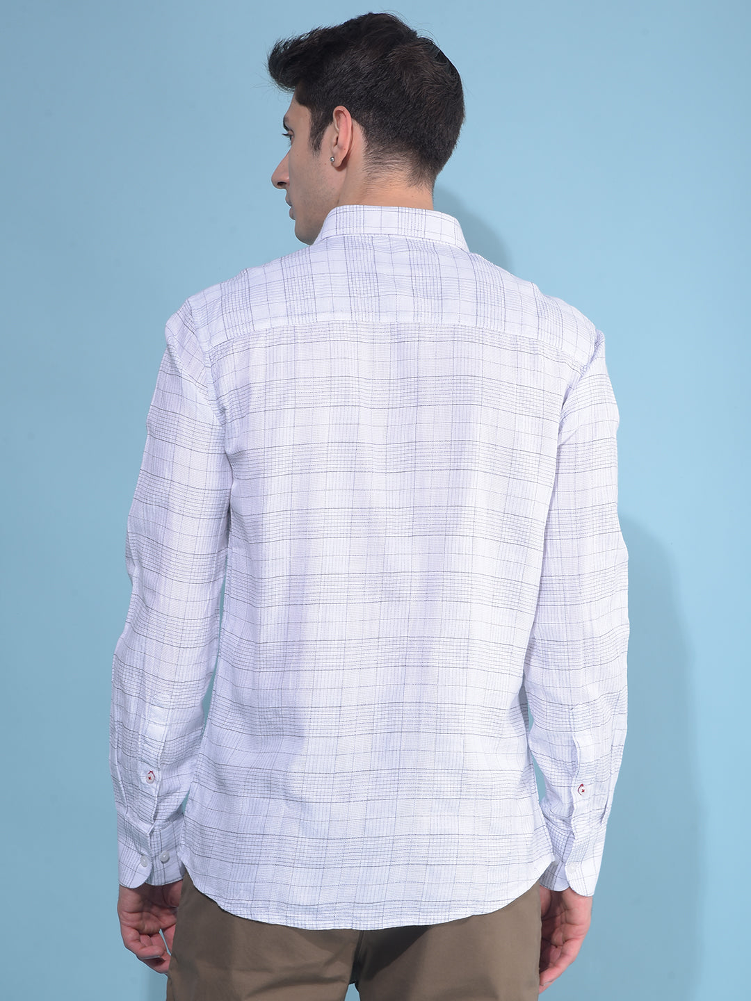 White Tartan Check 100% Cotton Shirt-Men Shirts-Crimsoune Club