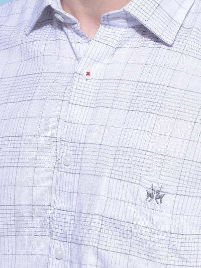 White Tartan Check 100% Cotton Shirt-Men Shirts-Crimsoune Club