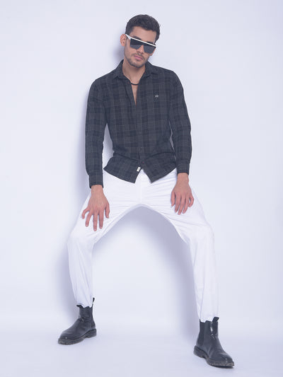 Black Checked Shirt-Men Shirts-Crimsoune Club