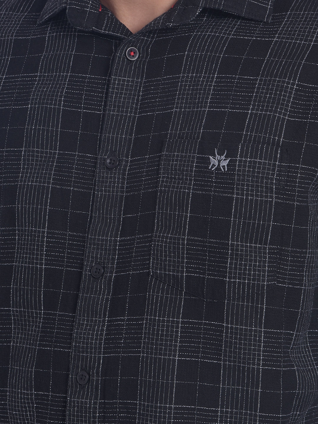 Black Checked Shirt-Men Shirts-Crimsoune Club
