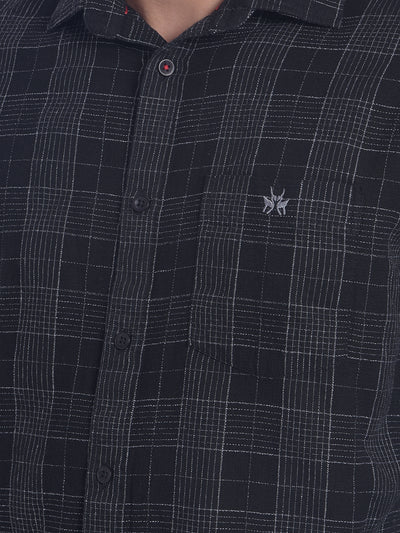 Black Checked Shirt-Men Shirts-Crimsoune Club