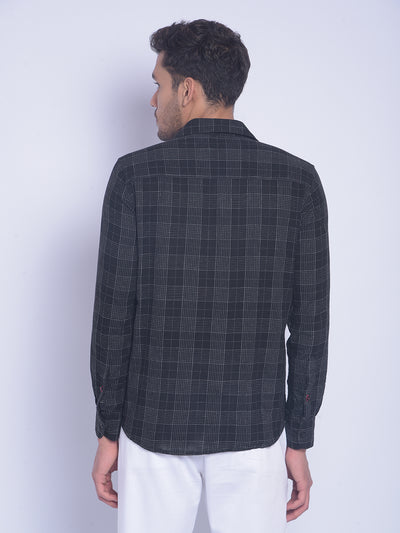 Black Checked Shirt-Men Shirts-Crimsoune Club