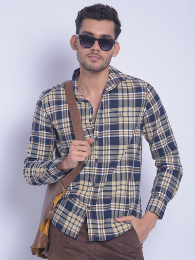 Brown Checked Shirt-Men Shirts-Crimsoune Club