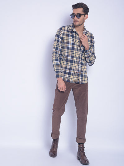 Brown Checked Shirt-Men Shirts-Crimsoune Club