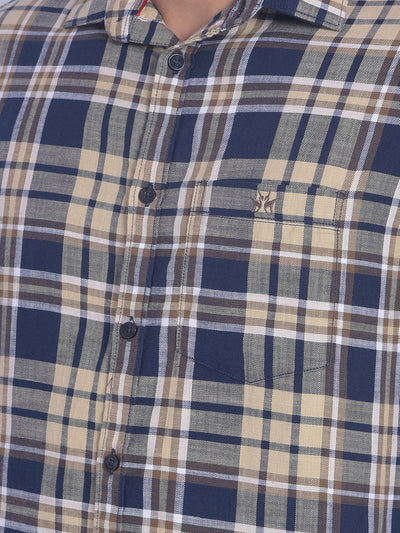 Brown Checked Shirt-Men Shirts-Crimsoune Club