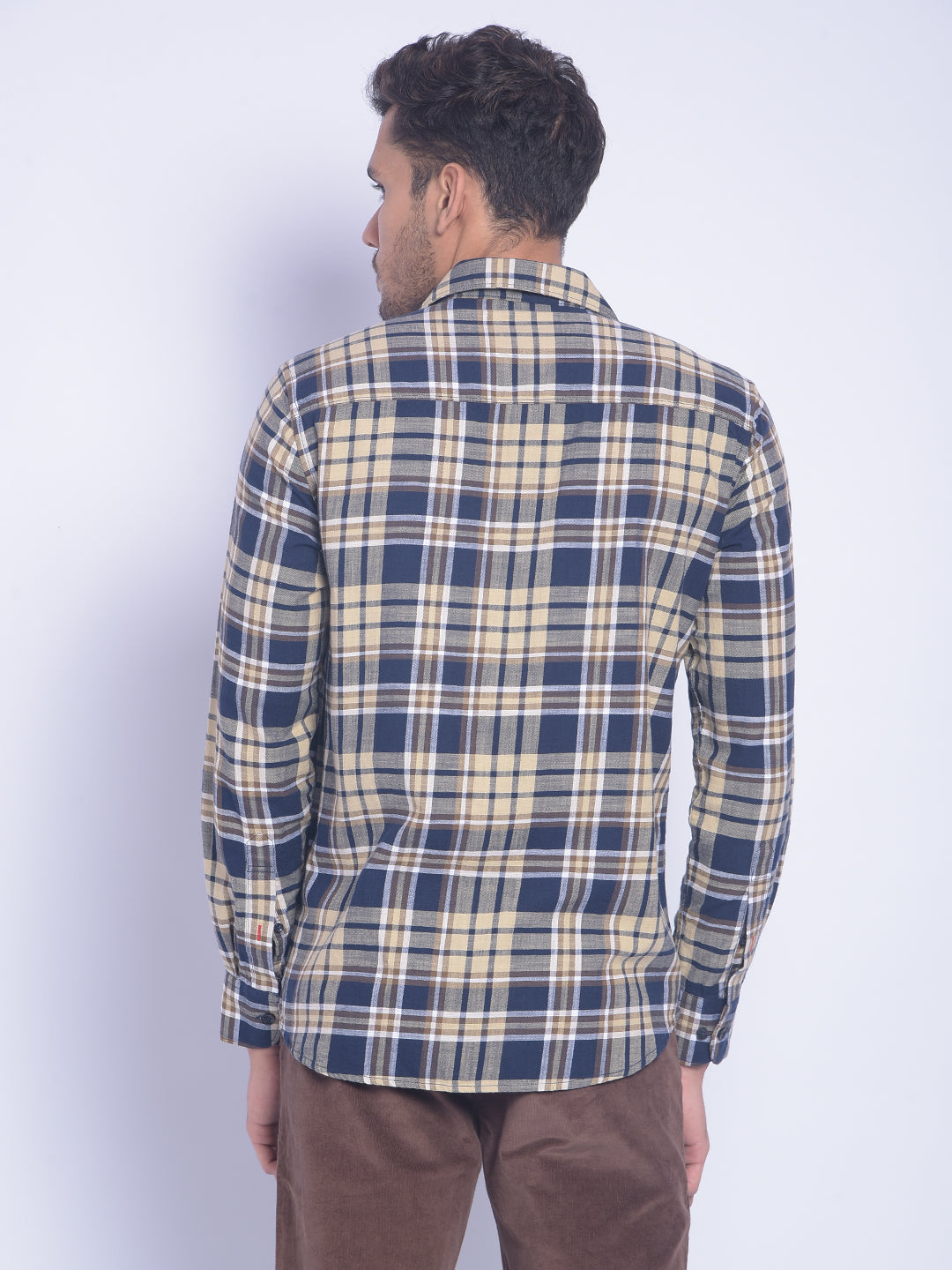 Brown Checked Shirt-Men Shirts-Crimsoune Club