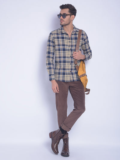 Brown Checked Shirt-Men Shirts-Crimsoune Club