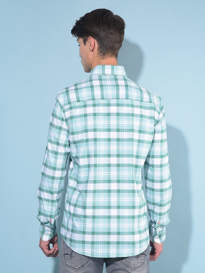 Green Tartan Check 100% Cotton Shirt-Men Shirts-Crimsoune Club