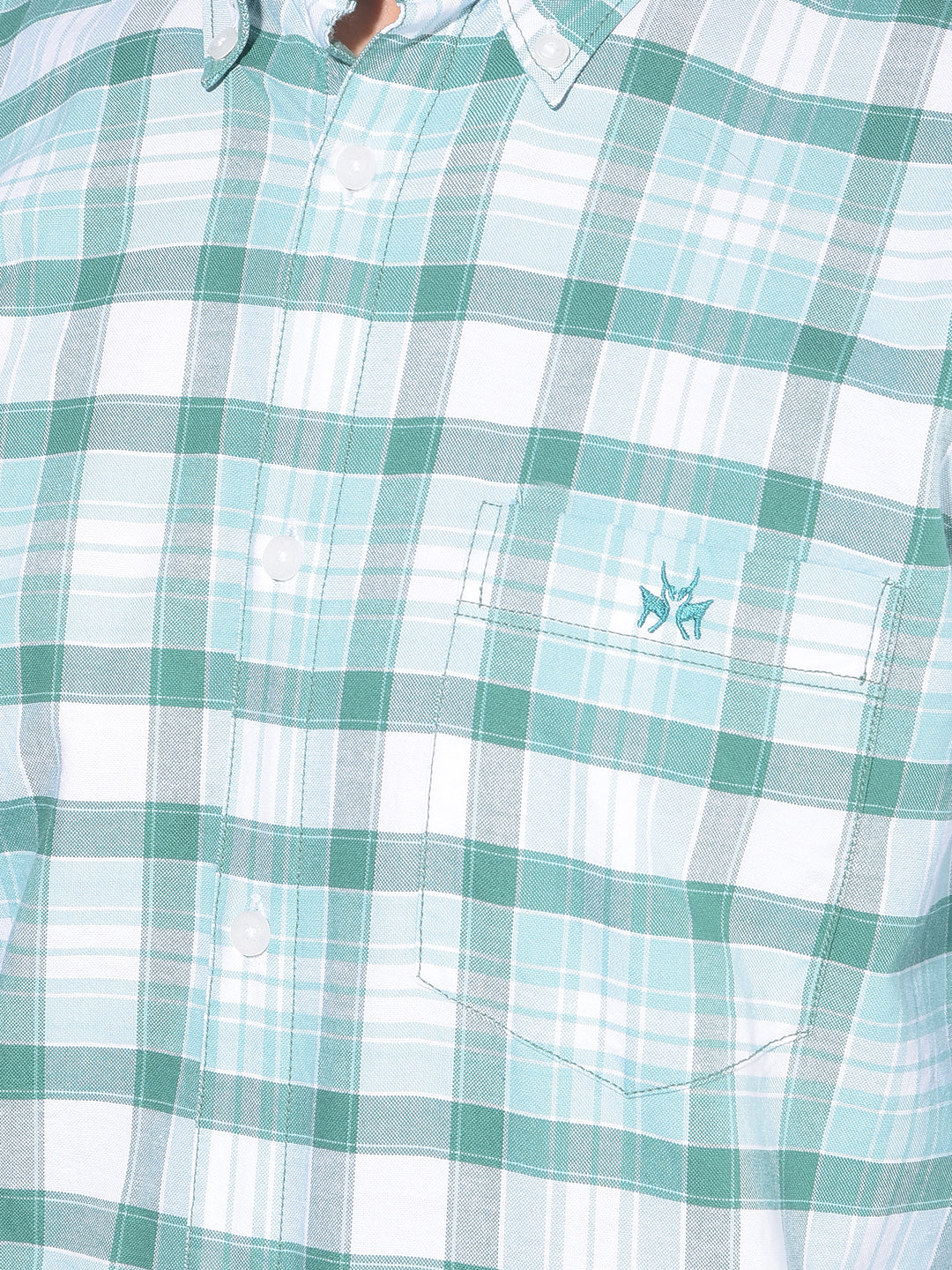 Green Tartan Check 100% Cotton Shirt-Men Shirts-Crimsoune Club