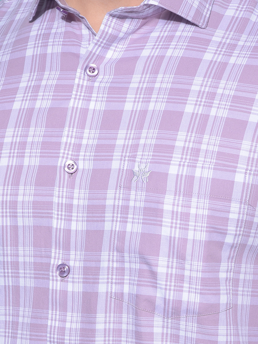 Purple Tartan Check 100% Cotton Shirt-Men Shirts-Crimsoune Club