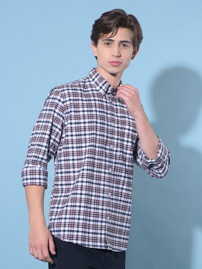 Maroon Tartan Check 100% Cotton Shirt-Men Shirts-Crimsoune Club