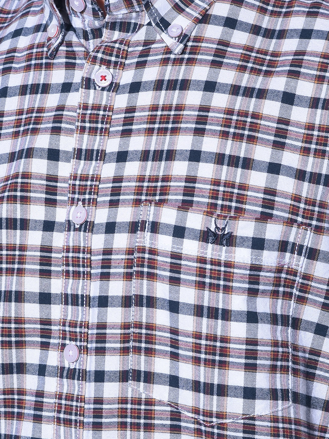 Maroon Tartan Check 100% Cotton Shirt-Men Shirts-Crimsoune Club