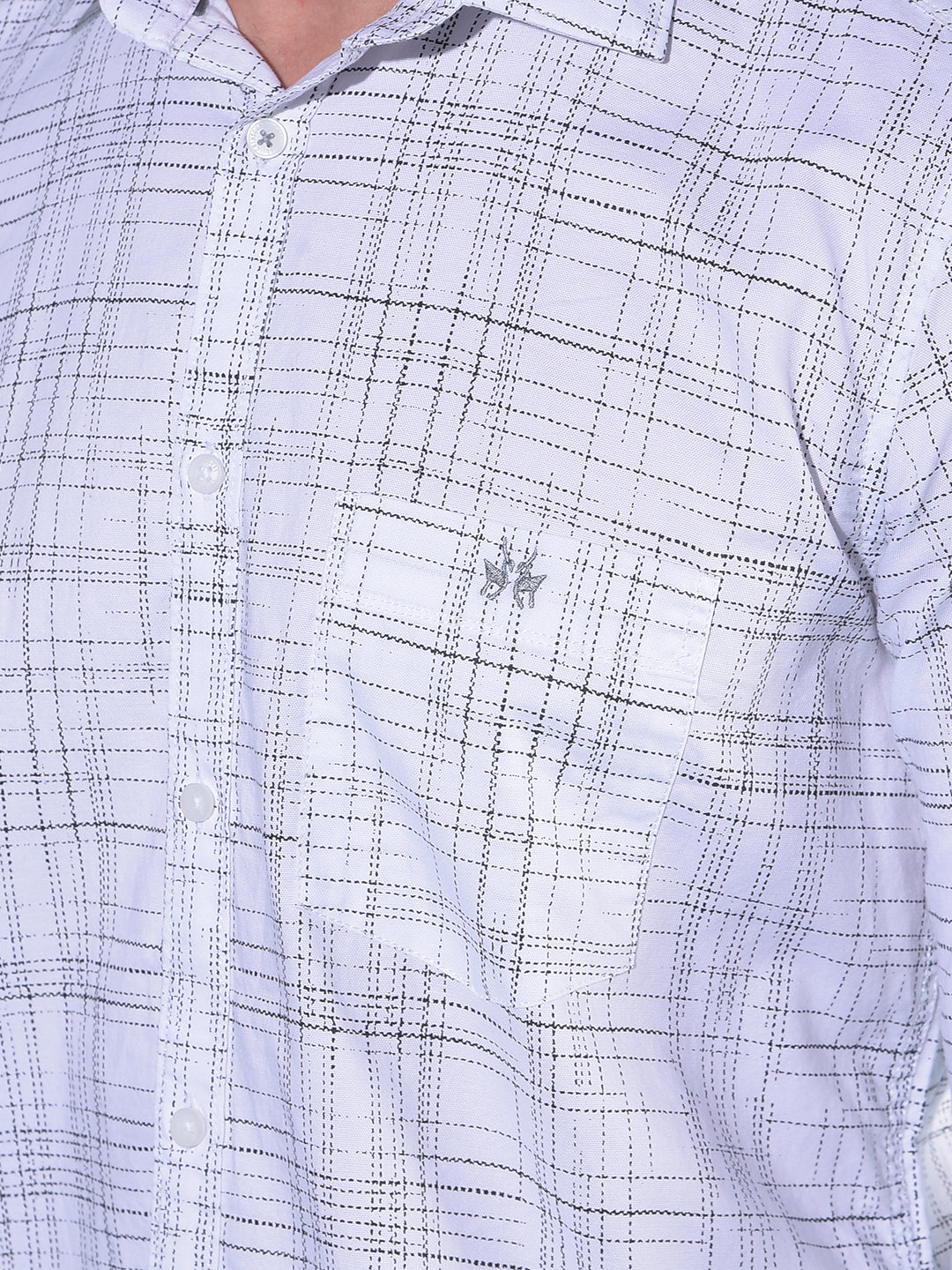 White Printed 100% Cotton Shirt-Men Shirts-Crimsoune Club