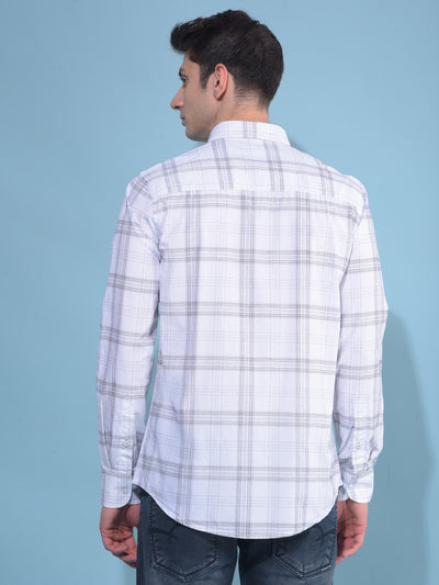 White Plain Check 100% Cotton Shirt-Men Shirts-Crimsoune Club