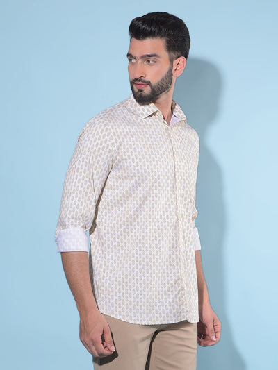 Yellow Printed 100% Cotton Shirt-Men Shirts-Crimsoune Club