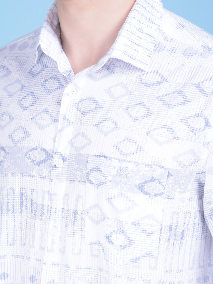 Printed Grey Shirt-Men Shirts-Crimsoune Club