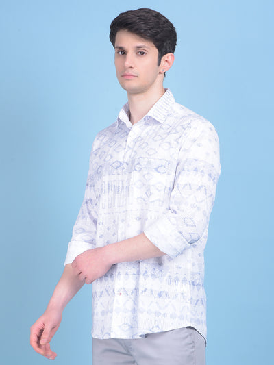 Printed Grey Shirt-Men Shirts-Crimsoune Club