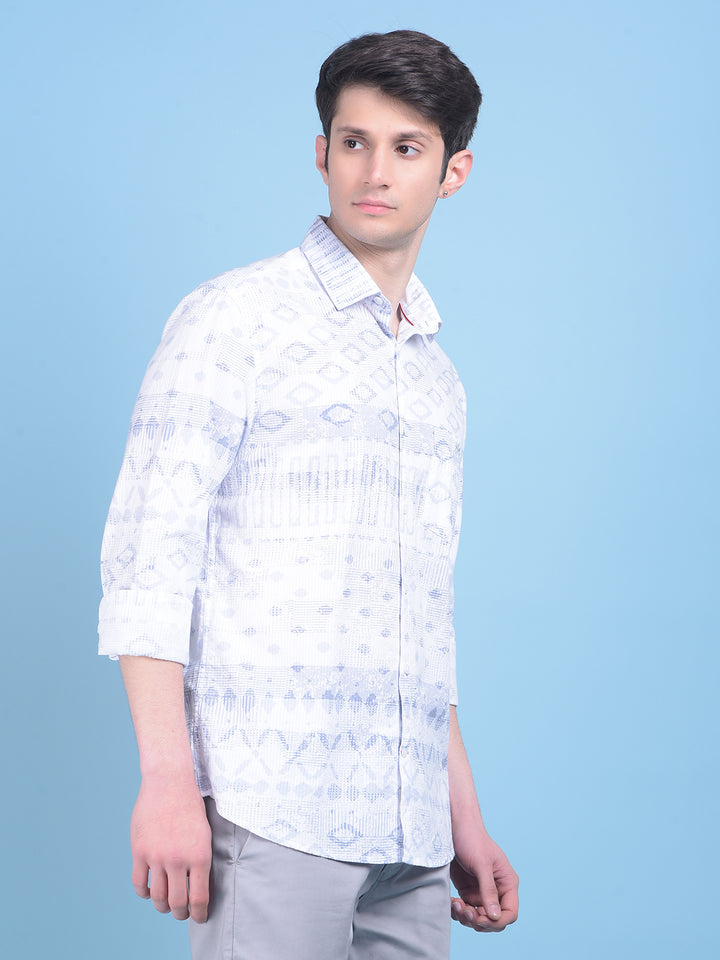 Printed Grey Shirt-Men Shirts-Crimsoune Club