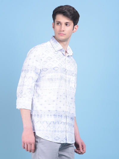 Printed Grey Shirt-Men Shirts-Crimsoune Club