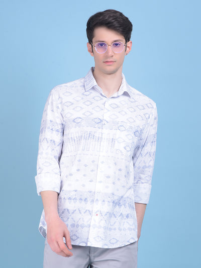 Printed Grey Shirt-Men Shirts-Crimsoune Club