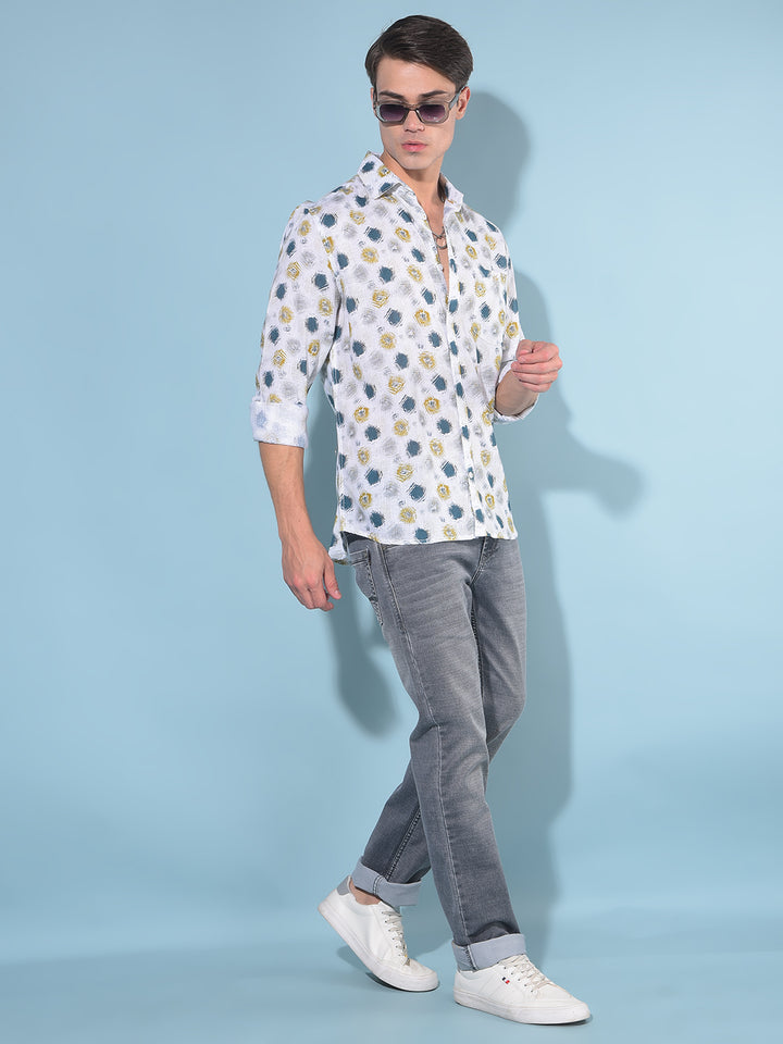 White Printed Shirt-Men Shirts-Crimsoune Club