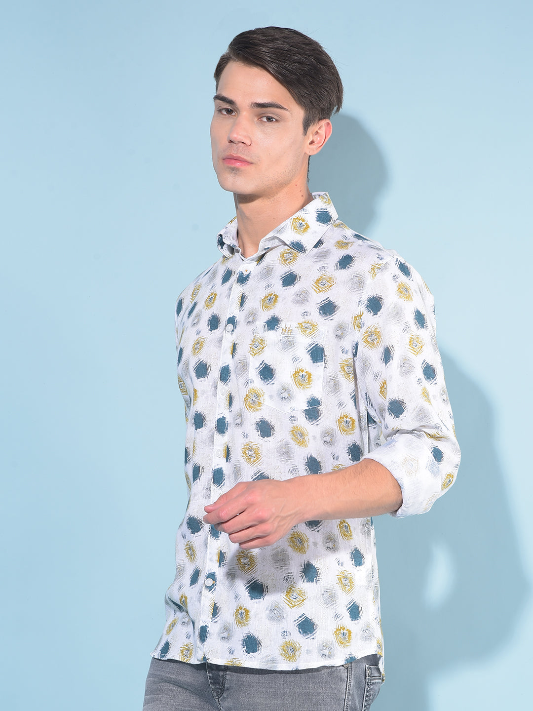 White Printed Shirt-Men Shirts-Crimsoune Club