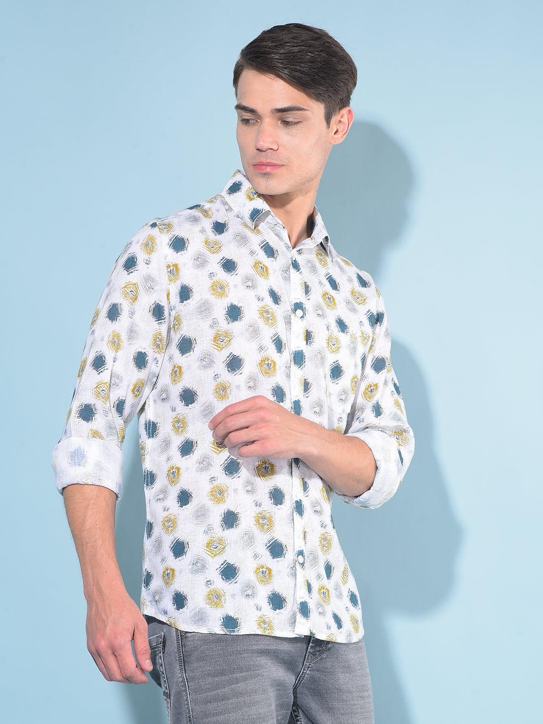 White Printed Shirt-Men Shirts-Crimsoune Club