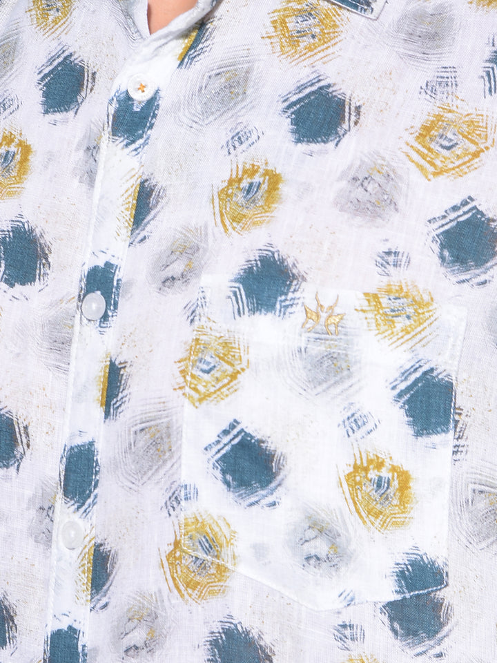 White Printed Shirt-Men Shirts-Crimsoune Club