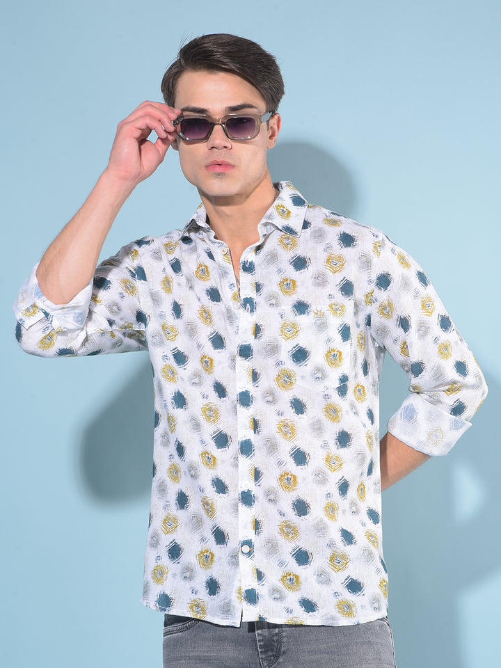 White Printed Shirt-Men Shirts-Crimsoune Club