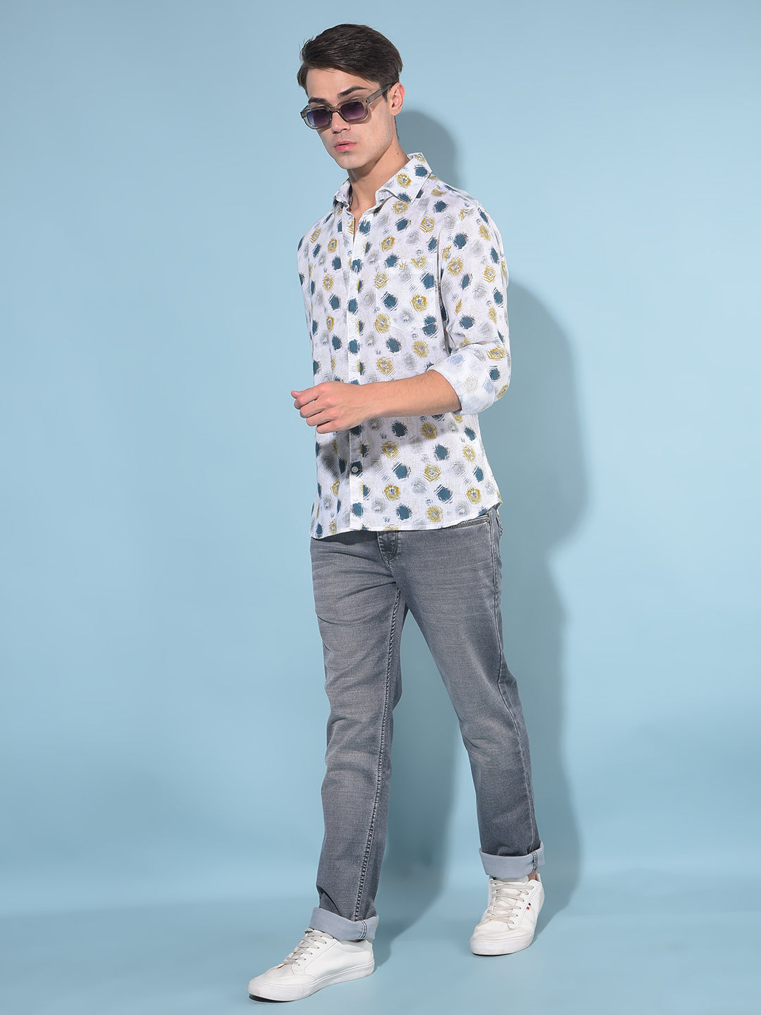 White Printed Shirt-Men Shirts-Crimsoune Club