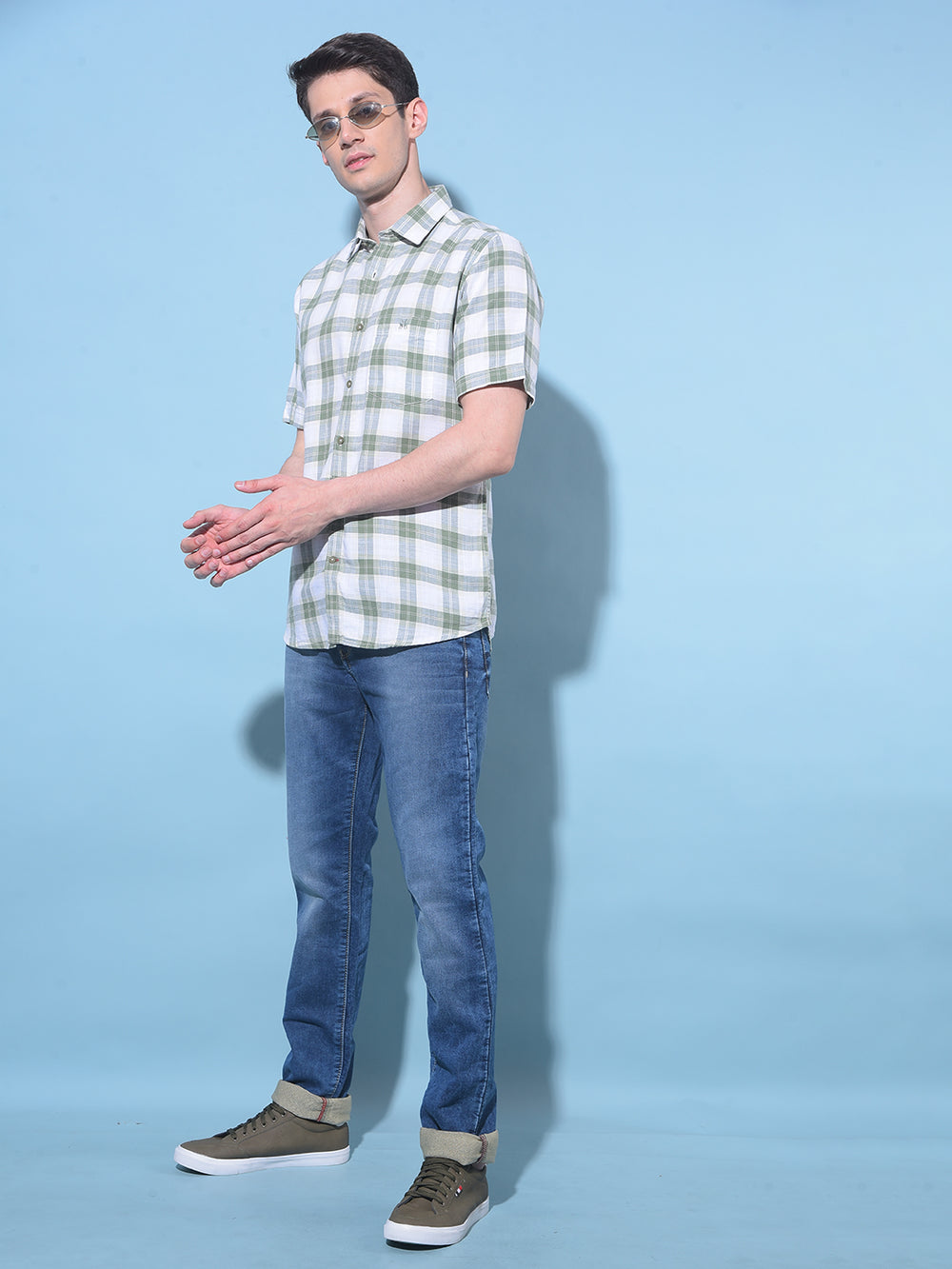 Blue Stretchable Jeans-Men Jeans-Crimsoune Club