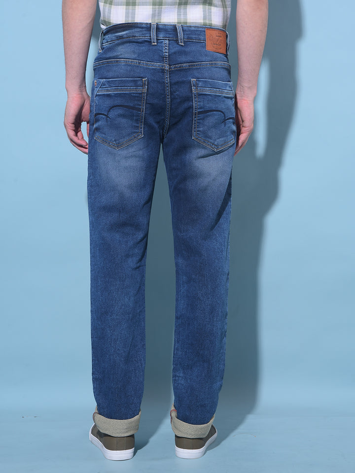 Blue Stretchable Jeans-Men Jeans-Crimsoune Club