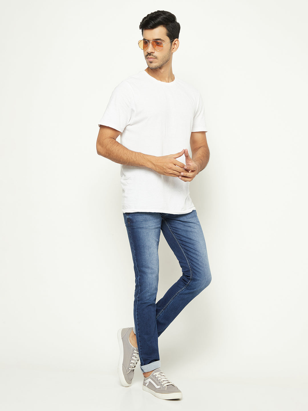 Versatile Blue Denim Jeans-Men Jeans-Crimsoune Club
