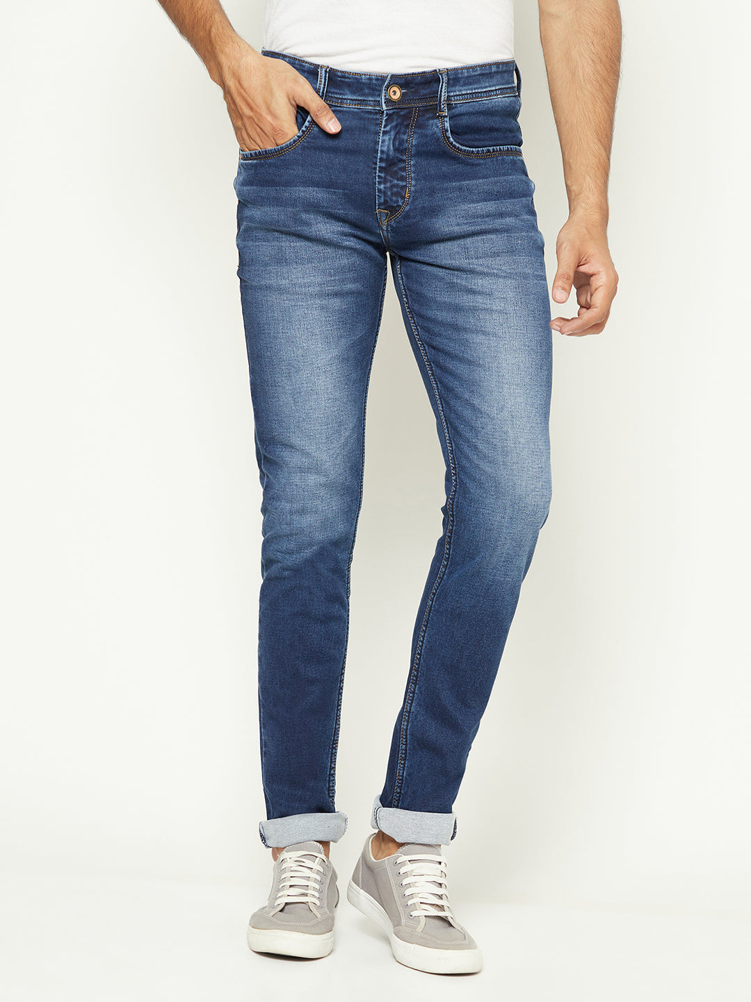 Versatile Blue Denim Jeans-Men Jeans-Crimsoune Club