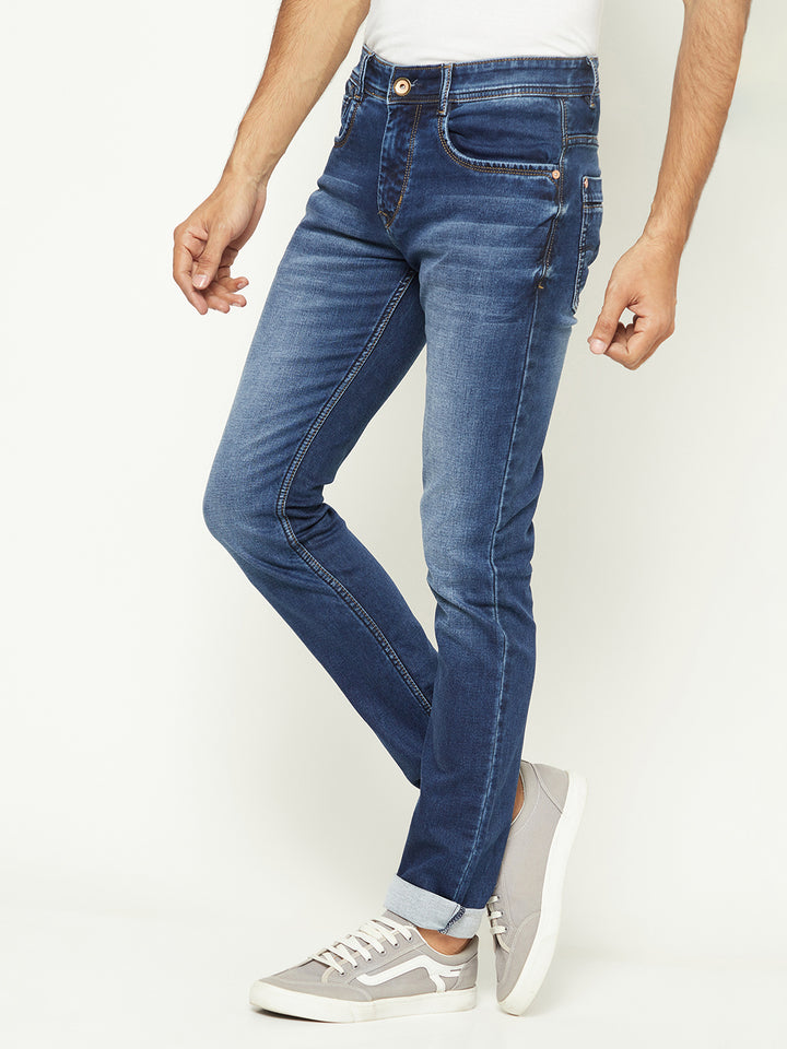Versatile Blue Denim Jeans-Men Jeans-Crimsoune Club